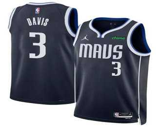 Men%27s Dallas Mavericks #3 Anthony Davis Navy 2025 Statement Edition Stitched Jersey Dzhi